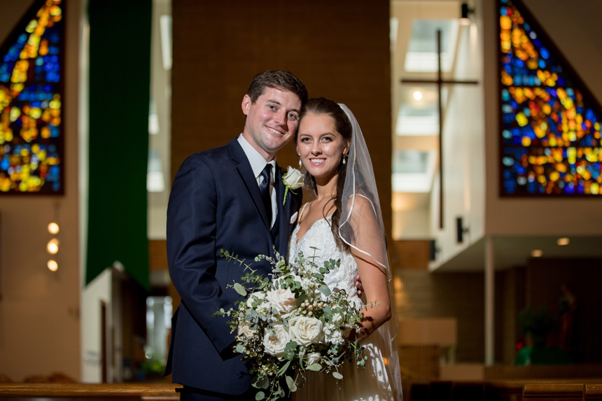 Josh and Lauren Beil were married Sept. 15 at  Holy Infant Church in Durham after Hurricane Florence altered their plans for a coastal wedding.