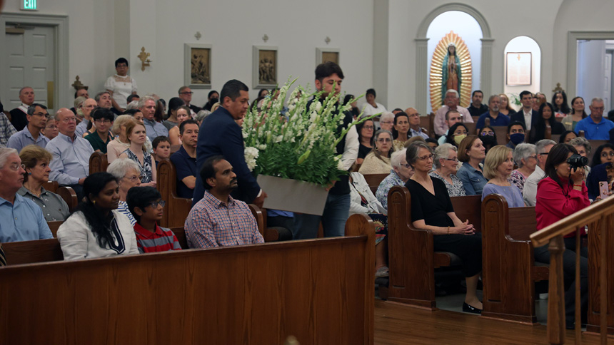 New altar is blessed to celebrate 25th anniversary of church building at St. Michael.