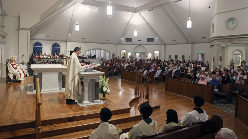 New altar is blessed to celebrate 25th anniversary of church building at St. Michael.