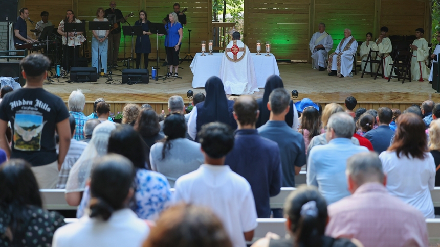 Carrying the Eucharist: St. Michael Parish holds procession at sunset