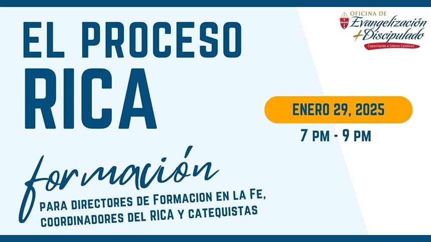 Formación sobre el proceso RICA en español para directores de Formación en la Fe, coordinadores del RICA y catequistas